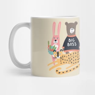 Be Kind Animals Leopard Bear Bunny Carrots Big Boss Children Kids Friendly Mug